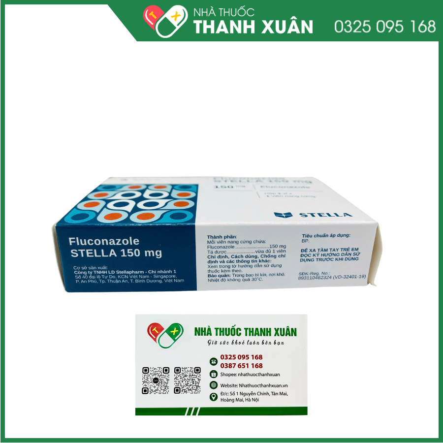 Fluconazole Stella 150 mg điều trị nấm, viêm màng não